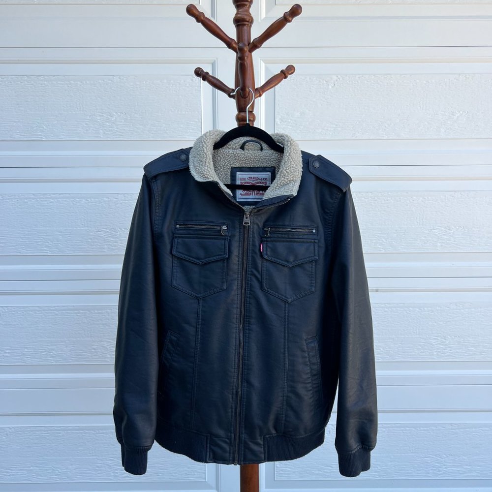 Levi's Mens Faux Leather Aviator Jacket